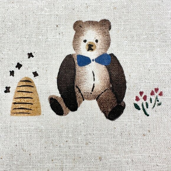 Handcrafted Alices Country Cottage Teddy Bear Cocktail Napkins Set Of 6 12 x 12 - Picture 2 of 4